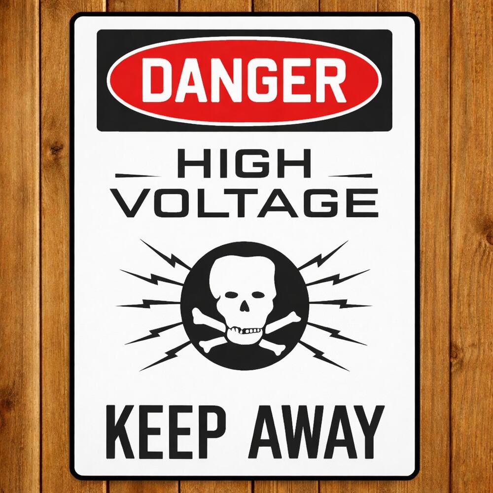 Danger High Voltage Keep Away Sign Industrial Factory Warehouse Safety